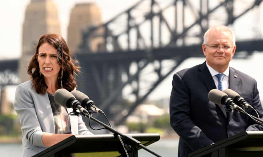 New Zealand prime minister Jacinda Ardern and Australian prime minister Scott Morrison in Sydney on 28 February 2020