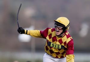 Lizzie Kelly celebrates her win.