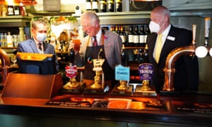 Prince Charles visiting a pub in Ponthir, near Newport, on Friday.