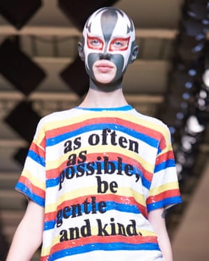 A model wearing a design by Ashish.