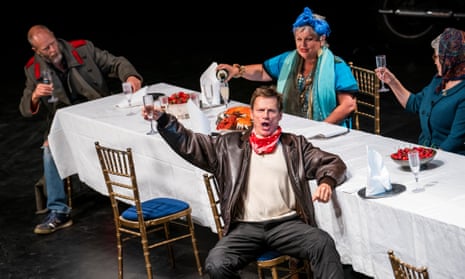 Will Dazeley, Simon Keenlyside, Susan Bullock and Janis Kelly in A Feast in the Time of Plague at Grange Park Opera. 