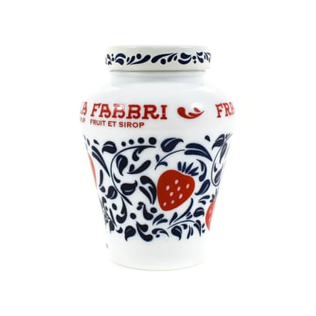 Jar of Fabbri candied strawberries in syrup, 600g