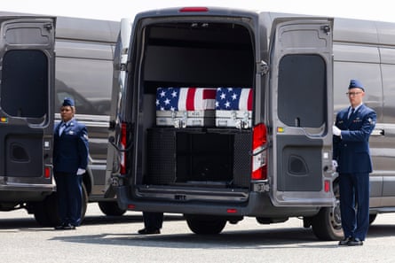 casket inside of a van