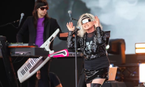 Debbie Harry performing with Blondie on the Pyramid stage.