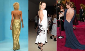Bone goal … Jasper Conran dress at London fashion week, Karlie Kloss at the CFDA x Vogue Fashion Fund Dinner and Hilary Swank at the Oscars in LA.