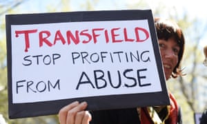 An immigration rally outside Transfield headquarters, organised by a group of unions concerned about the Human Rights violations occurring in Immigration Detention centres in Melbourne, Friday, Sept. 25, 2015. (AAP Image/Tracey Nearmy) NO ARCHIVING