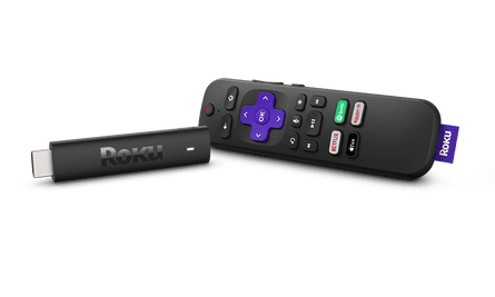 Roku Streaming Stick 4K and remote.