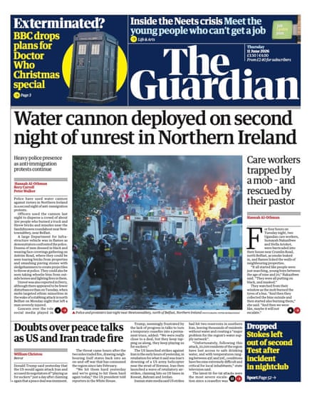 The Guardian’s front page 11 June 2026