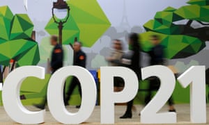 The COP 21 logo in the World Climate Change Conference 2015 at Le Bourget