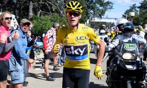 The will to win: Froome runs uphill on stage 12 of last yearâs Tour after being knocked off his bike.