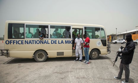 About 25 Haitians who were deported from the United States arrive following a flight at Toussaint Louverture international airport in Port-au-Prince, Haiti, in June.