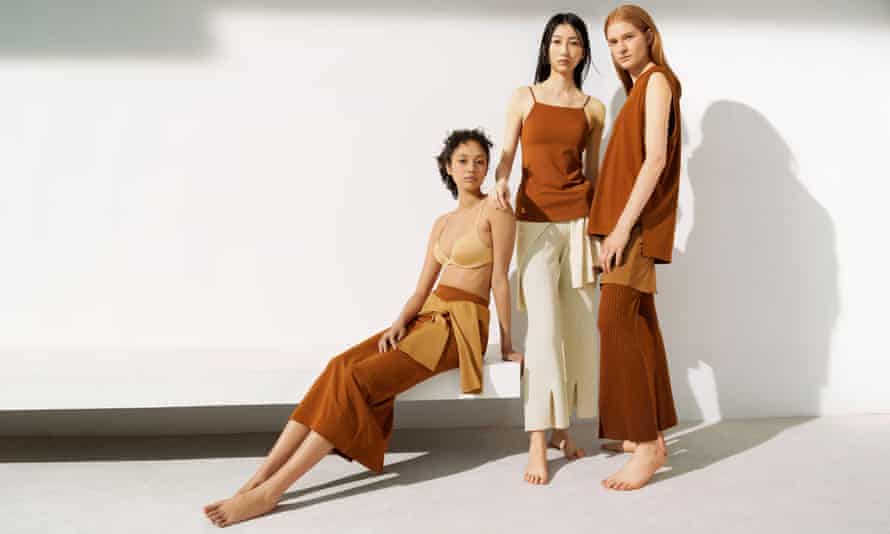 Three models in Maiko Kurogouchi for Uniqlo