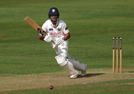 Durham’s Mayank Agarwal in action against Middlesex at the Riverside