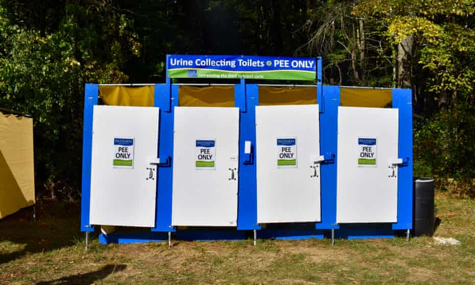 Portable urine-collecting toilets.
