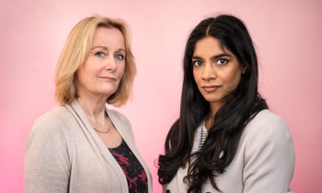 Jessica Turner as Theresa May and Amara Karan as Gina Miller in Bloody Difficult Women