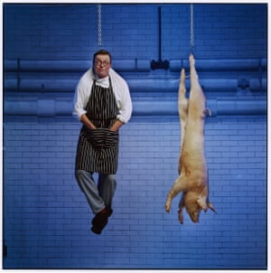 Fergus Henderson and pig carcass