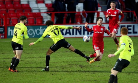 Action from Accrington Stanley’s League One game against Northampton this month.