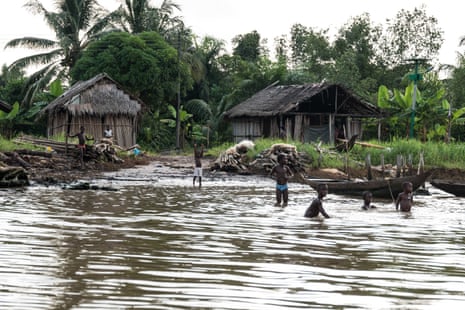 Children playing in waters in the Niger Delta