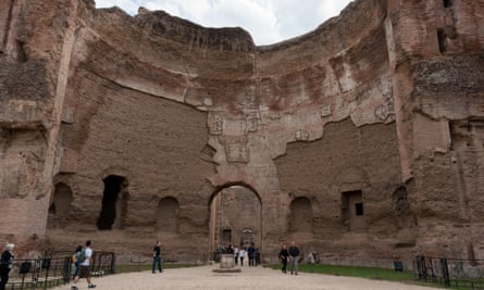 The Baths of Caracalla in Rome used pozzolanic concrete.