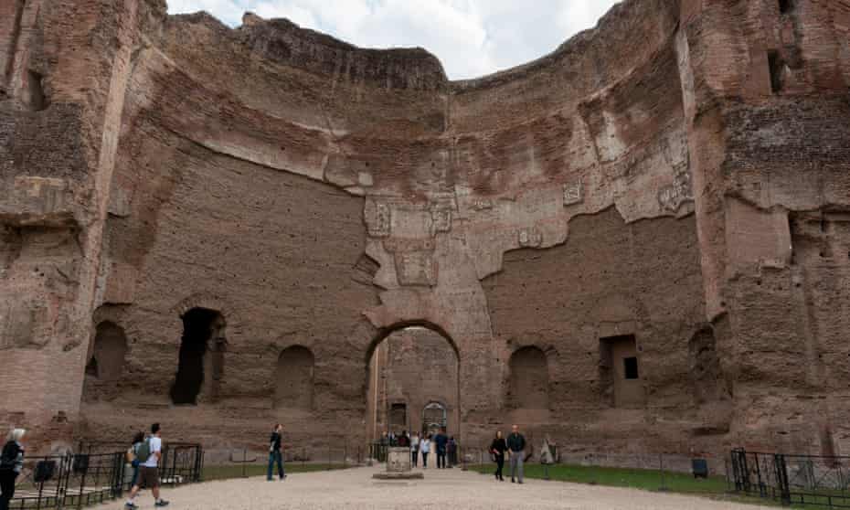 The baths of Caracalla, Rome: daily capacity is thought to have been 6,000 to 8,000 bathers. 
