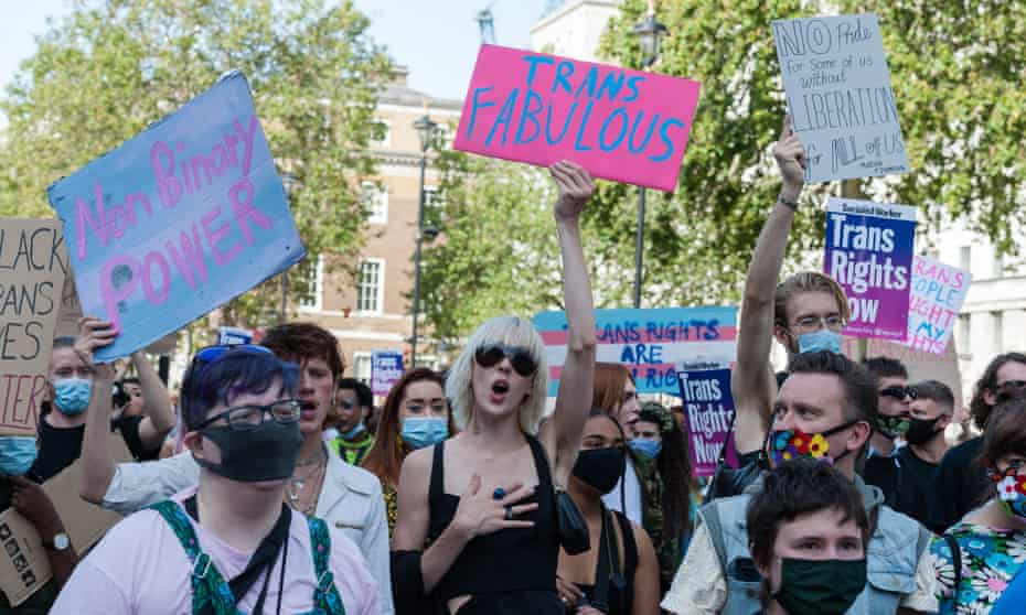 A Trans Pride  march in 2020 in London.
