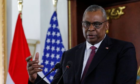 US defence secretary Lloyd Austin speaks during a news conference in Jakarta, Indonesia.