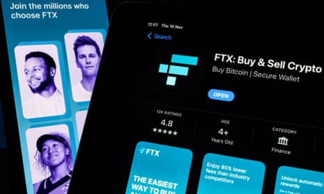 FTX app on phone screen