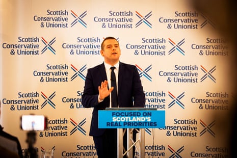 Douglas Ross speaking at the Scottish Conservatives’ launch in Perth.