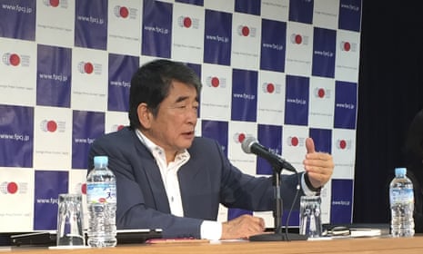Yukio Okamoto, an outside director of Mitsubishi Materials, speaking to media in Tokyo on Wednesday.