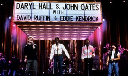 Hall & Oates with David Ruffin and Eddie Kendrick in 1985