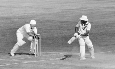 Alvin Kallicharran of Warwickshire is stumped by Somerset wicketkeeper Derek Taylor for 19 runs in the Schweppes County Championship match between Warwickshire and Somerset at Edgbaston, Birmingham, 3rd September 1981. Somerset won the match by 42 runs. (Photo by Ken Kelly/Popperfoto via Getty Images/Getty Images)