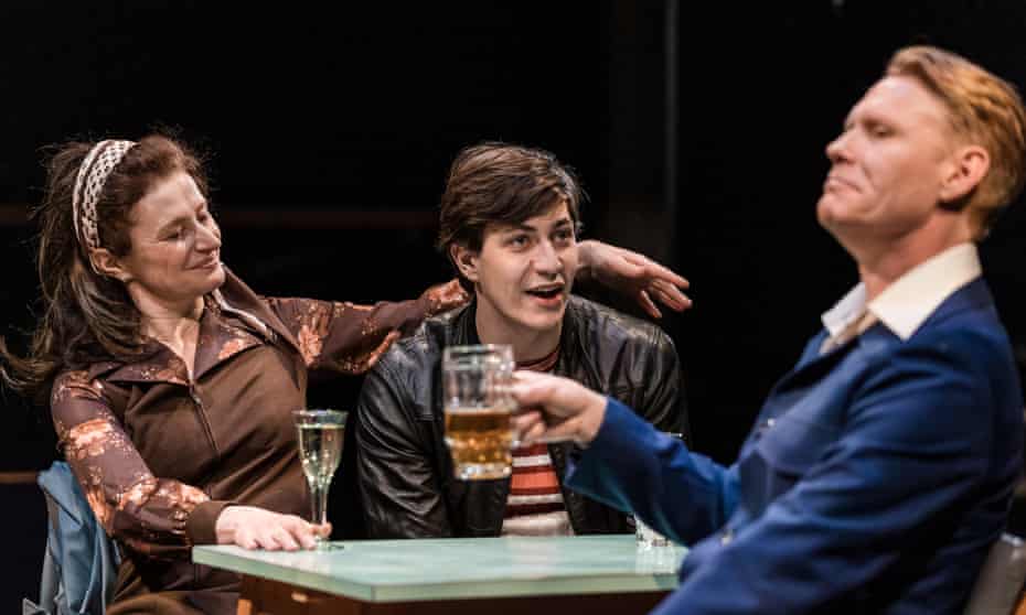 Anna Francolini, Jonah Rzeskiewicz and Michael Shaeffer in Tom Fool at the Orange Tree theatre.
