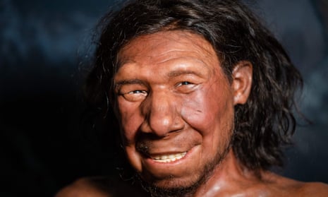 A reconstruction of the face of the oldest Neanderthal found in the Netherlands, nicknamed Krijn