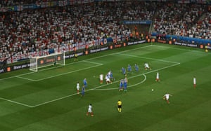 Poor from Harry Kane as his free-kick goes harmlessly wide.