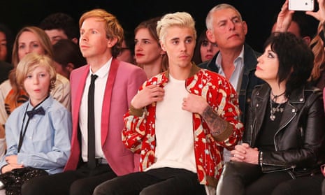 Beck, Justin Bieber and Joan Jett at the Saint Laurent show at the Hollywood Palladium in LA.