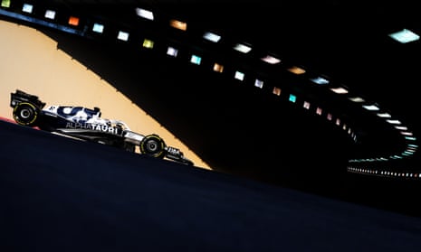 Nyck de Vries driving the Scuderia AlphaTauri on track during Formula 1 testing at Yas Marina Circuit on 22 November 2022