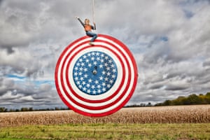 Beth Johnson on enormous yo-you in US colours