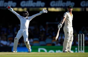 Travis Head rode his luck to remain unbeaten at Dinner on day two of the first Test against Sri Lanka.