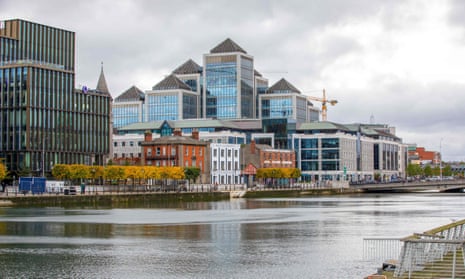 The skyline of the business and financial sector of Dublin city centre.