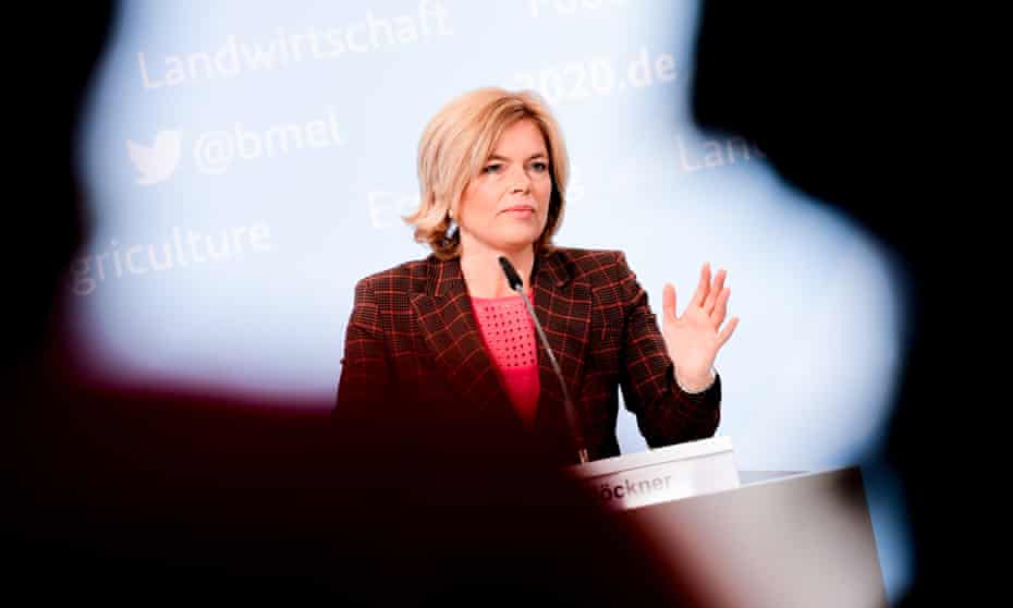 Agriculture minister Julia Klöckner breaks the new