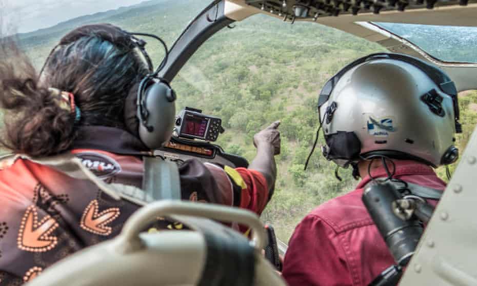 An Indigenous ranger oversees aerial culling in Kakadu national park