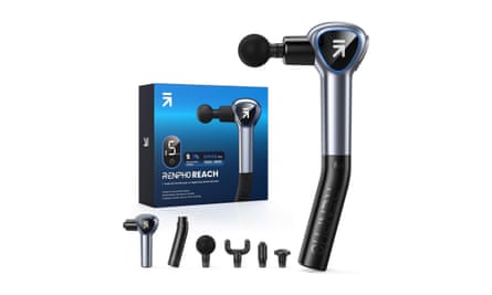 Massage Gun with Detachable Handle, RENPHO Reach Mini Massager Gun with Extension Handle