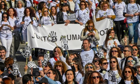 National Movement of Nurses stage a “White March” during a day of national strike for better working conditions in Lisbon, Portugal.