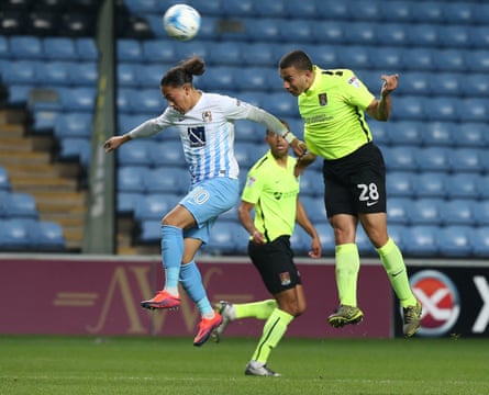 Coventry’s Jodi Jones, left, during the recent Checkatrade Trophy match with Northampton.