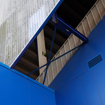 Looking up into the Main Stand on Goodison Road