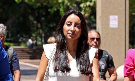 Journalist Antoinette Lattouf leaves a Fair Work Commission hearing in Sydney last Thursday. Lattouf has claimed unlawful termination from the ABC.