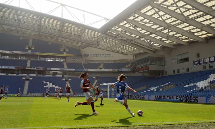 Brighton Women in action against West Ham at the Amex Stadium.