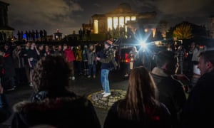 A piper is seen playing on Calton Hill to bring in the New Year on January 01, 2022 in Edinburgh, Scotland