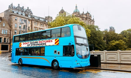 Blue double decker bus
