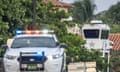 police car outside a golf club